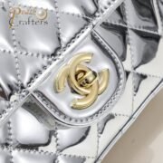 ⁦Chanel 24c Star Bag Mini CF Patent Leather Silver Shoulder Bag Handbag⁩ - الصورة ⁦6⁩