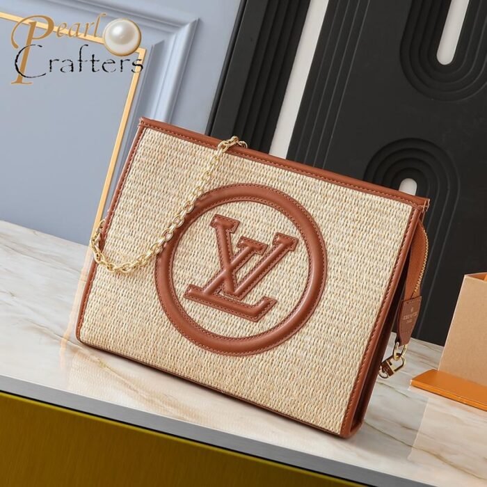 Louis Vuitton LV Poche Toilette Raffia Tote Shoulder Wash Bag M81366 M82521 - Image 4