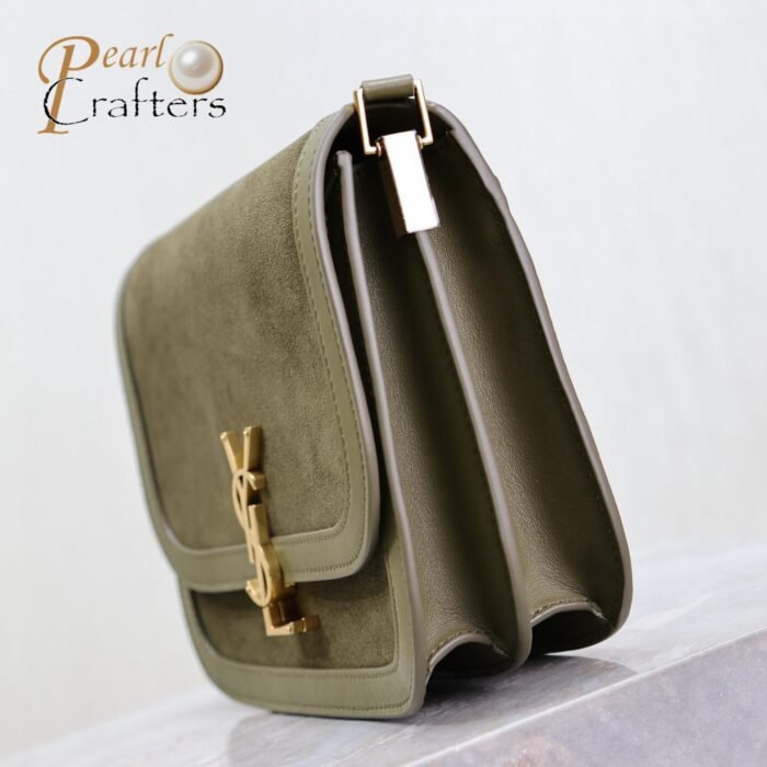 ⁦Saint Laurent YSL brown Solferino medium suede shoulder bag 10A quality 635025⁩ - الصورة ⁦15⁩