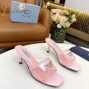 Prada Leather Heel Sandals Slide Sandal - Image 7