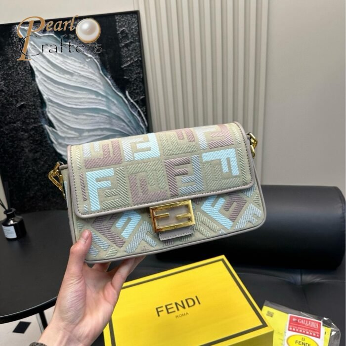 ⁦Fendi FF Logo Baguette Bag Shoulder Crossbody Tote Bag⁩ - الصورة ⁦3⁩