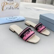 ⁦Prada Logo EmbroideryFashion Sandals Slide Sandal⁩ - الصورة ⁦6⁩