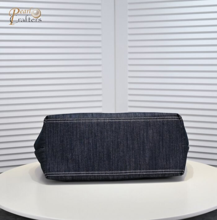 ⁦Chanel Coco Cabas Denim Large Hobo Bag In Blue Shoulder Bag Handbag⁩ - الصورة ⁦4⁩