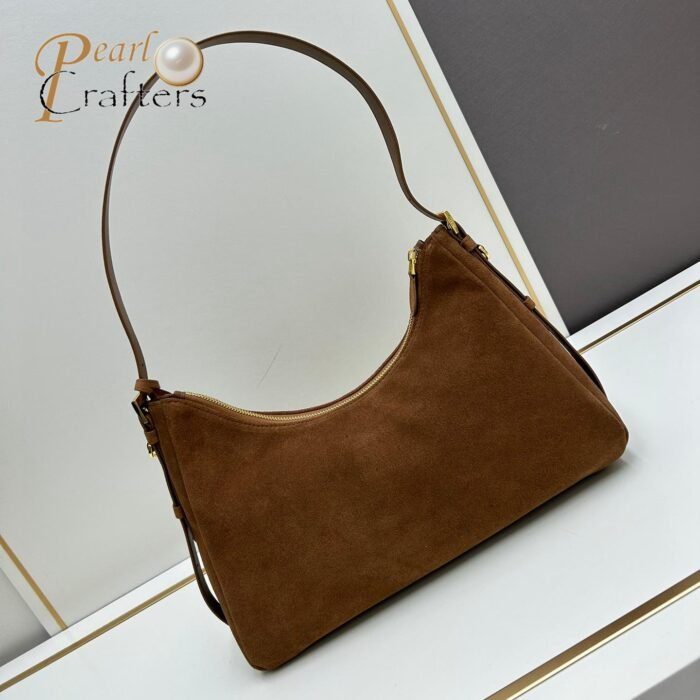 ⁦Prada Aimée medium suede shoulder bag 10A quality 1BC228⁩ - الصورة ⁦6⁩