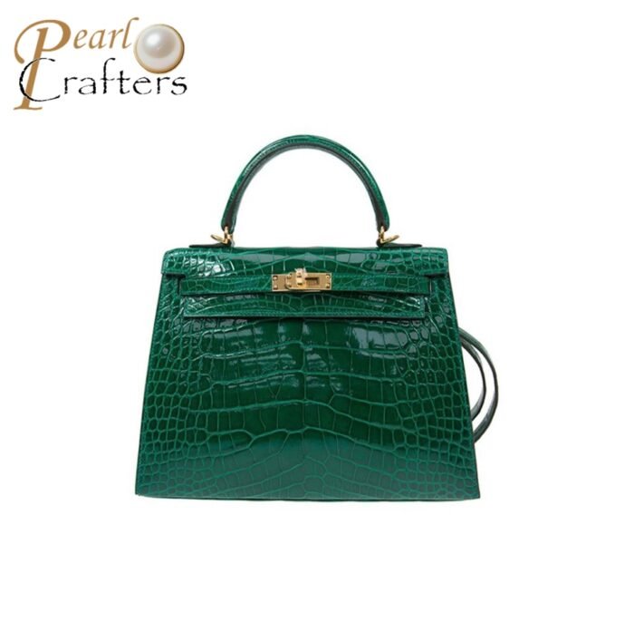 ⁦Hermes Kelly Gold Buckle Bag-Crocodile Handbag Shoulder Bag⁩ - الصورة ⁦1⁩