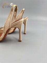 Amina Muaddi Sunflower Crystal Embellished Lace Up Heels Sandals Slipper Shoes - Image 7