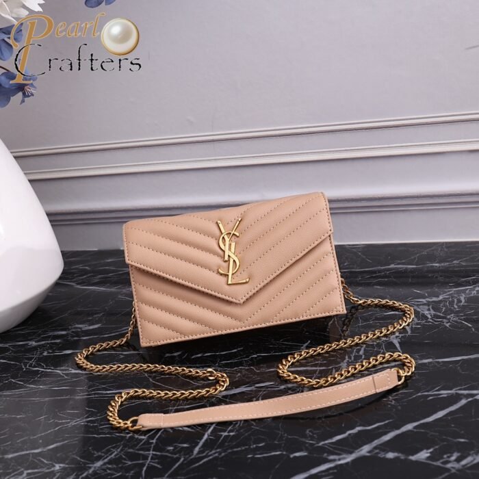 ⁦Saint Laurent YSL Gold Logo Crossbody Shoulder Bag⁩ - الصورة ⁦4⁩