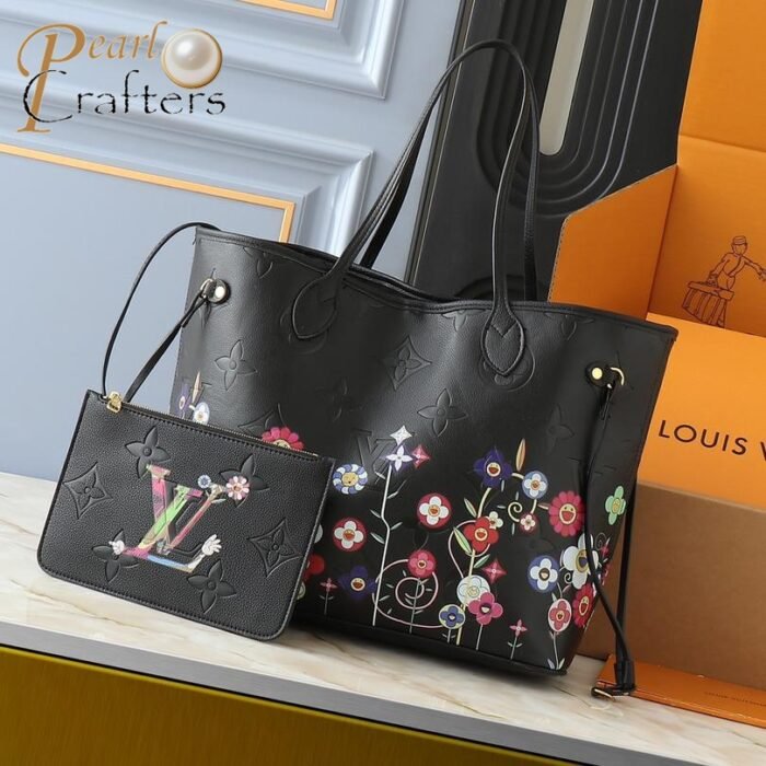 ⁦Louis Vuitton LV  Takashi Murakami Neverfull MM Tote Bag Shopper Shoulder Bag M13675 M13271 M40995⁩ - الصورة ⁦4⁩