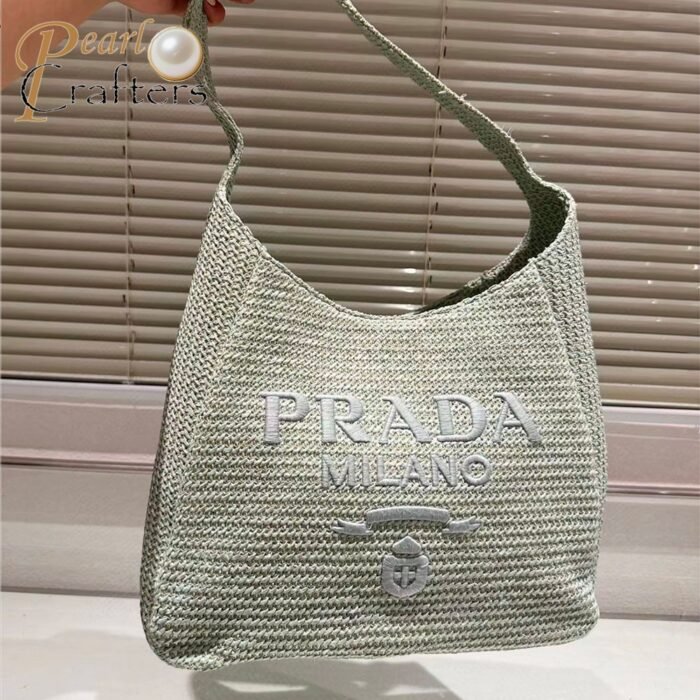 ⁦Prada Crochet Handbag Tote Bag Shoulder Bag⁩ - الصورة ⁦6⁩