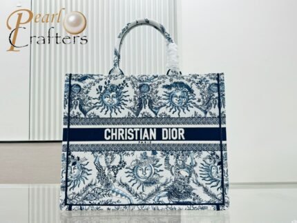 Dior Book Tote Embroider Large Shoulder Bag Handbag