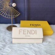 Fendi Roma Logo Embossed Long Flap Calfskin Wallet Handbag - Image 3