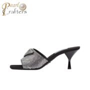 ⁦Prada  Crystal Silk  Slipsole Fashion Flip-flops  Sandals Slide⁩ - الصورة ⁦3⁩
