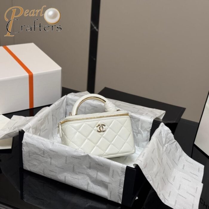 Chanel Square Box with Mirror Cosmetic Case Shoulder Satchel Handbag - Image 4