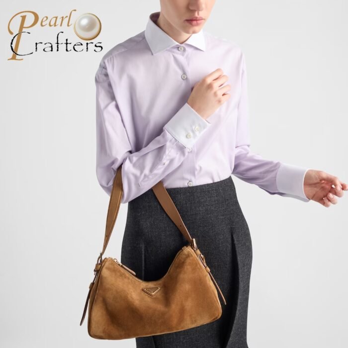 ⁦Prada Aimée medium suede shoulder bag 10A quality 1BC228⁩ - الصورة ⁦3⁩