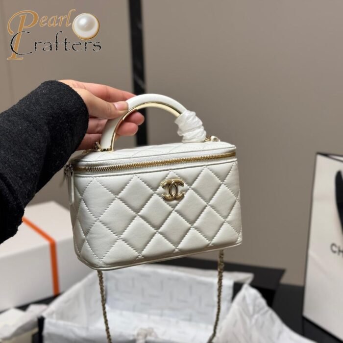 Chanel Square Box with Mirror Cosmetic Case Shoulder Satchel Handbag - Image 7