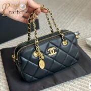 Chanel 23K Gold Coin Mobile Phone Bag Handbag Shoulder Crossbody Bag - Image 3