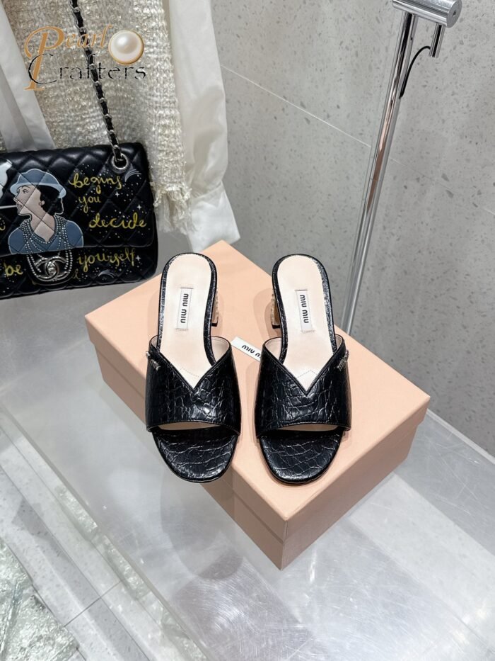 ⁦Miu Miu Slipper Sandals Heels Shoes⁩ - الصورة ⁦3⁩