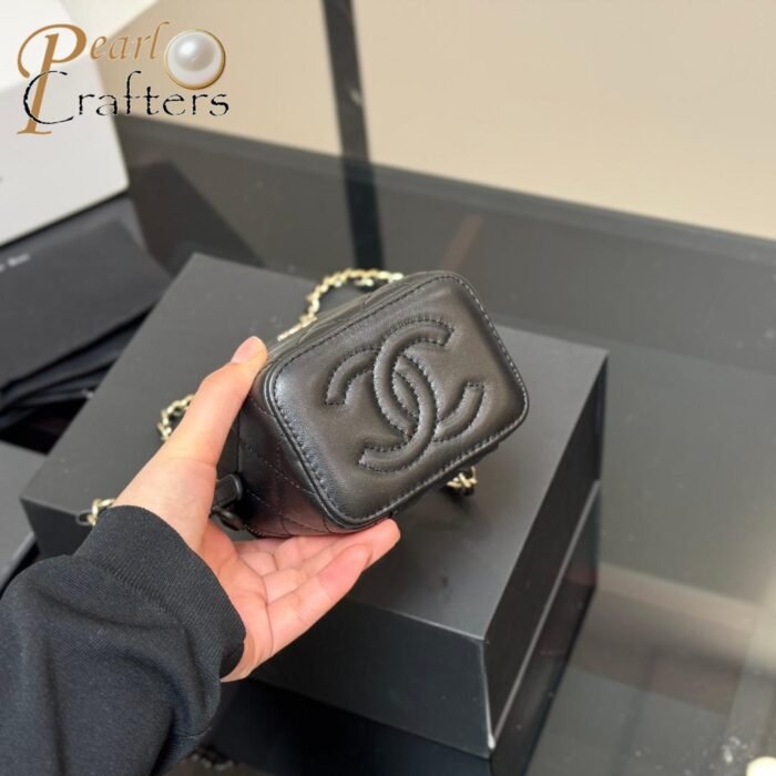 Chanel Box Bag with Mirror Handbag Shoulder Satchel - Image 11