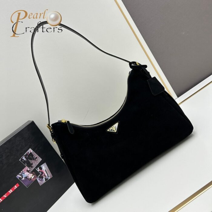 ⁦Prada Aimée medium suede shoulder bag 10A quality 1BC228⁩ - الصورة ⁦4⁩