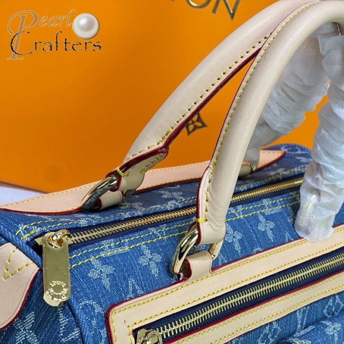 ⁦Louis Vuitton LV LV Monogram Neo Speedy Denim Shoulder Bag Handbag M44472⁩ - الصورة ⁦6⁩