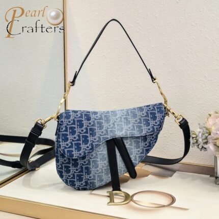 Dior Denim Saddle Bag Shoulder Bag Handbag