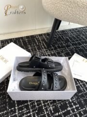 ⁦Dior Dioract One Strap Studded Flat Sandals Slipper Shoes⁩ - الصورة ⁦6⁩