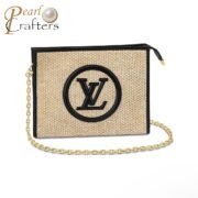 Louis Vuitton LV Poche Toilette Raffia Tote Shoulder Wash Bag M81366 M82521