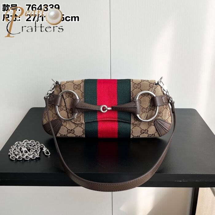 ⁦GUCCI HORSEBIT  CHAIN  Bag 764339 Handbag⁩ - الصورة ⁦1⁩
