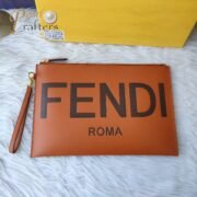 Fendi Logo Embossed Calfskin Clutch Bag - Image 2