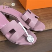 Hermes Oran H Square Heel High Heeled Sandals Slippers Shoes - Image 8