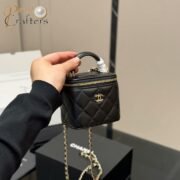 Chanel Box Bag with Mirror Handbag Shoulder Satchel - Image 4