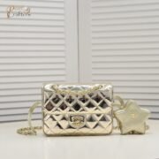 Chanel 24c CF Stars Bag Patent Leather Gold Shoulder Bag Handbag