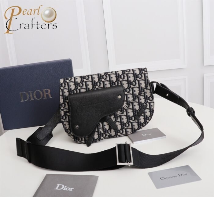⁦DIOR Saddle Men  Embroidery Crossbody Bag 10A⁩ - الصورة ⁦3⁩