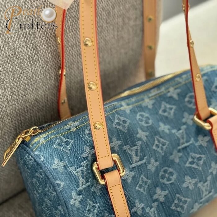 Louis Vuitton LV Denim PAPILLON Handbag Shoulder Bag - Image 6