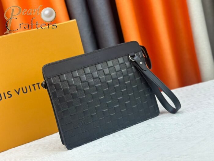 ⁦Louis Vuitton Pochette Jour Monogram Eclipse M82080 Clutch Bag Handbag⁩ - الصورة ⁦2⁩