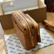 ⁦MCM Small & Mini Size Aren Crossbody in Visetos Cognac Bag⁩ - الصورة ⁦5⁩