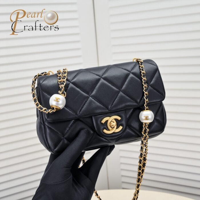 ⁦Chanel 24S Hobo Bag With Pearl Adjustable  Shoulder Bag Handbag⁩ - الصورة ⁦5⁩