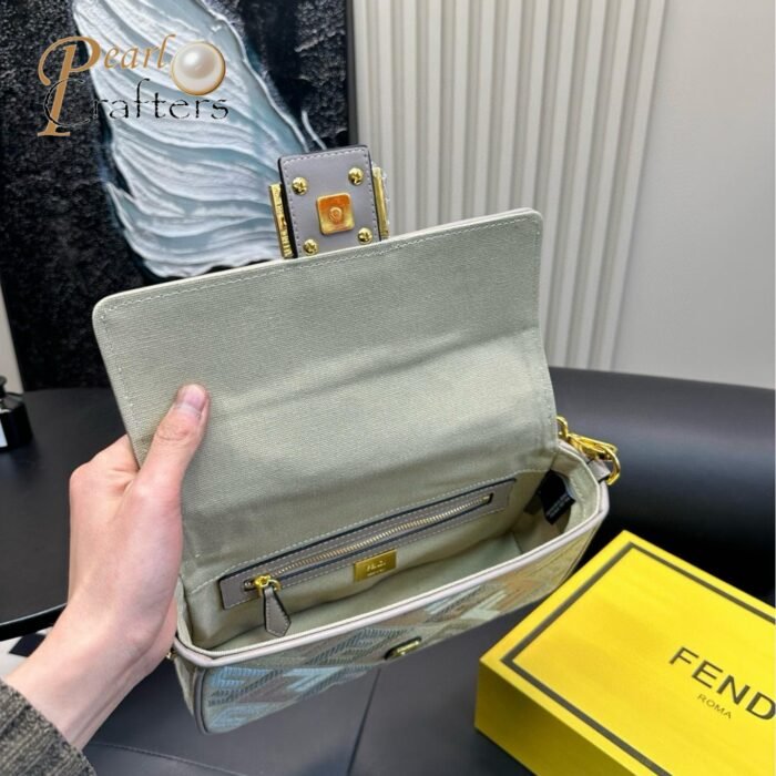 ⁦Fendi FF Logo Baguette Bag Shoulder Crossbody Tote Bag⁩ - الصورة ⁦8⁩