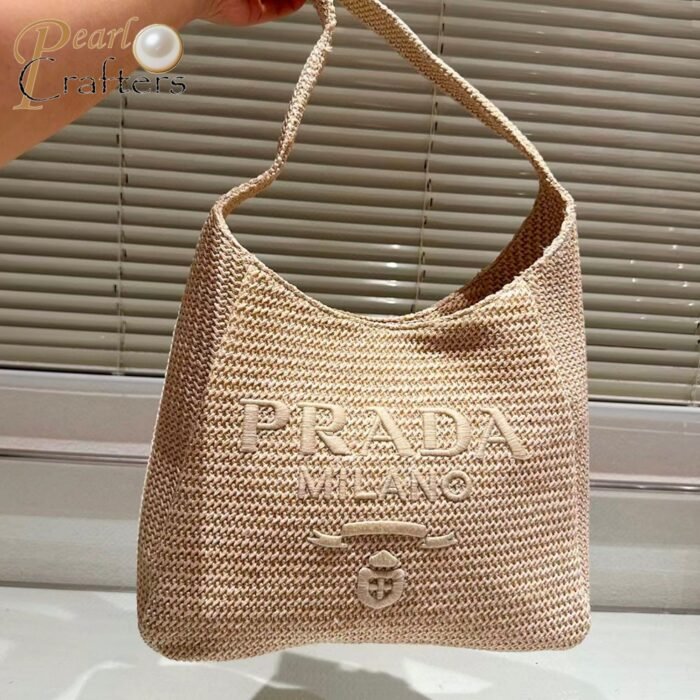 ⁦Prada Crochet Handbag Tote Bag Shoulder Bag⁩ - الصورة ⁦1⁩