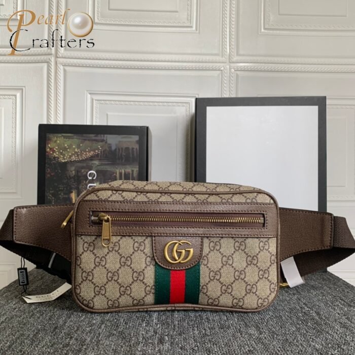 ⁦Gucci Canvas & Leather Waist Bag Belt Bag⁩ - الصورة ⁦9⁩