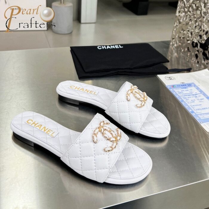 Chanel Lambskin Fashion Flat Sandals Slide - Image 5