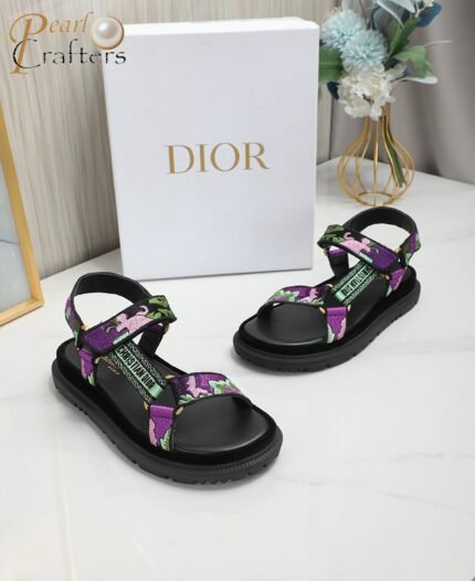 Dior Christian Dior Paris Logo Embroidery Sandals Slipper