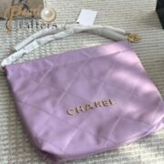 ⁦Chanel 22 Garbage Bag Waxed Cowhide Double C Gold Coin Pendant Handbag Shoulder Bag⁩ - الصورة ⁦5⁩