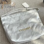 ⁦Chanel 22 Garbage Bag Waxed Cowhide Double C Gold Coin Pendant Handbag Shoulder Bag⁩ - الصورة ⁦9⁩