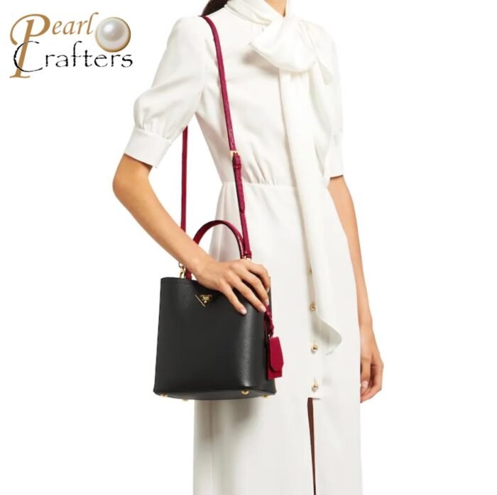 Prada Panier Handbag Saffiano Shoulder Bag - Image 3