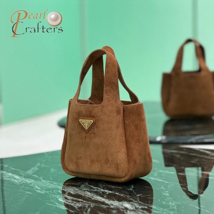 Prada mini suede tote bag 10A quality 1BA349 - Image 3