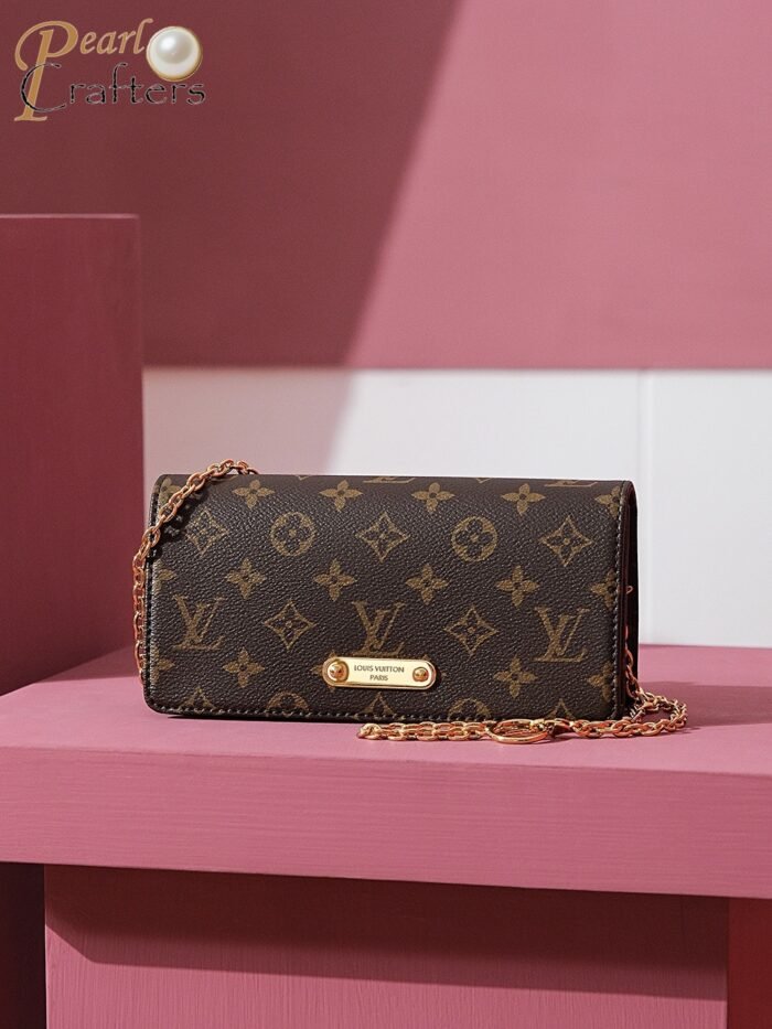⁦Louis Vuitton LV Monogram Lily wallet on chain Shoulder Bag Handbag M82509⁩ - الصورة ⁦4⁩