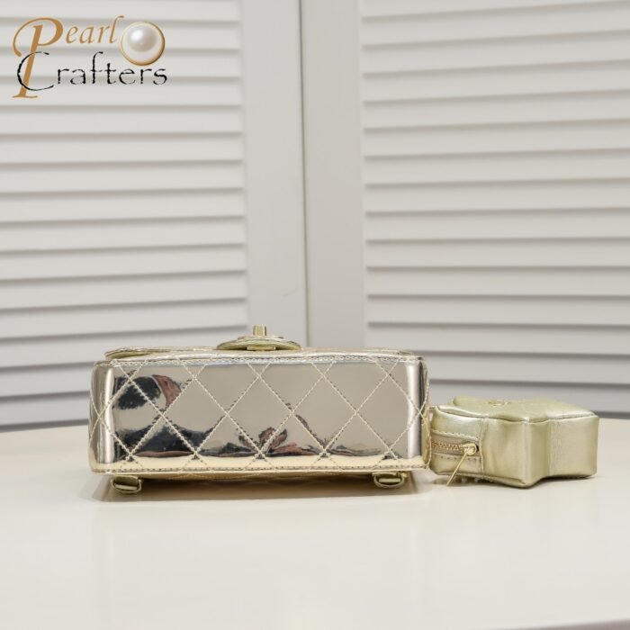 Chanel 24c CF Stars Bag Patent Leather Gold Shoulder Bag Handbag - Image 4