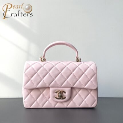 Chanel Classic Pink Flag Bag Small 20cm- Lambskin Shoulder Bag（10a mirror version）