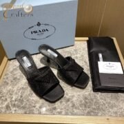 ⁦Prada  Crystal Silk  Slipsole Fashion Flip-flops  Sandals Slide⁩ - الصورة ⁦4⁩